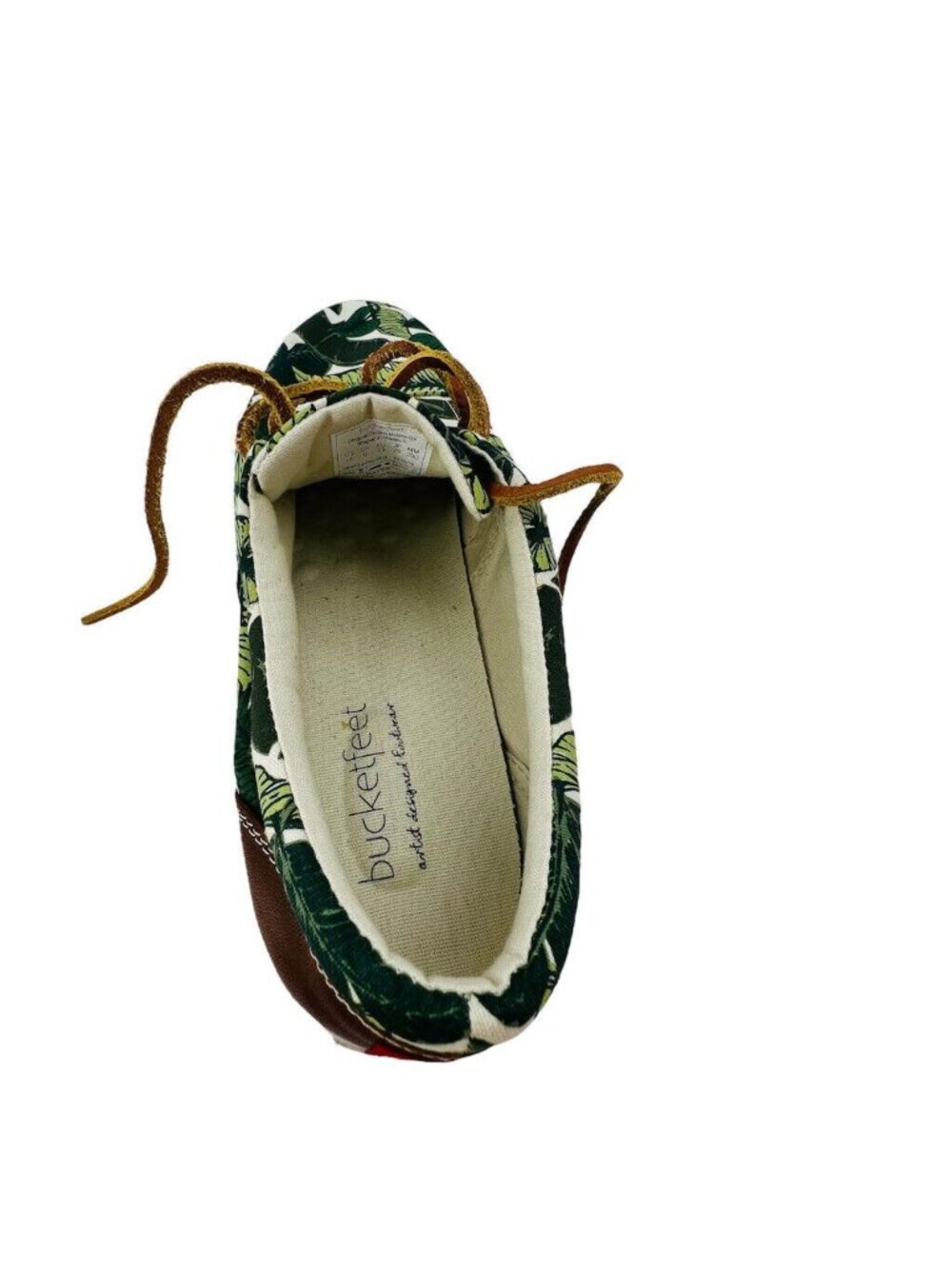Bucketfeet Sneakers Mens Size 10 Tennis Tropical Leaf Print Canvas & Faux Leathe - Picture 13 of 13
